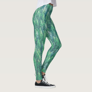 Elegante Grüne Pinien  Leggings