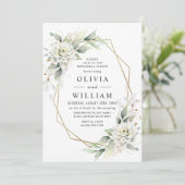 Elegante Grüne PROBE Golden Greenery Einladung (Stehend Vorderseite)