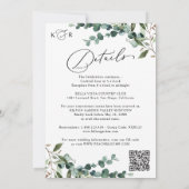 Elegante Grüne QR-Code All-in-One-Hochzeit Einladung (Rückseite)