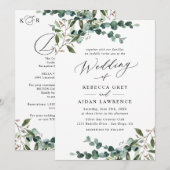 Elegante Grüne QR-Code All-in-One-Hochzeit Einladung (Vorne/Hinten)
