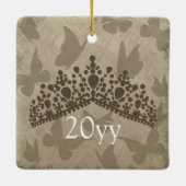 Elegante grüne Quinceanera Keepake Ornament (Rückseite)