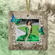 Elegante grüne Quinceanera Keepake Ornament