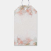 Elegante grüne Rosa Aquarell Agate Baby Dusche Geschenkanhänger (Rückseite)