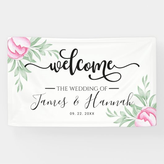 Elegante Grüne Rose Banner (Horizontal)