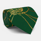 Elegante Grüne Rose Blumenlinie Zeichnend Krawatte (Gerollt)