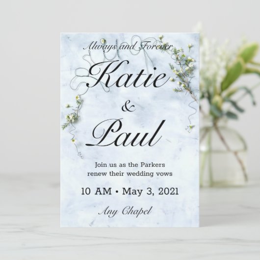 Elegante grüne Rose Hochzeit Einladung (Stehend Vorderseite)