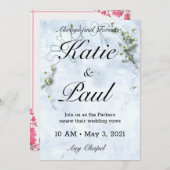 Elegante grüne Rose Hochzeit Einladung (Vorne/Hinten)