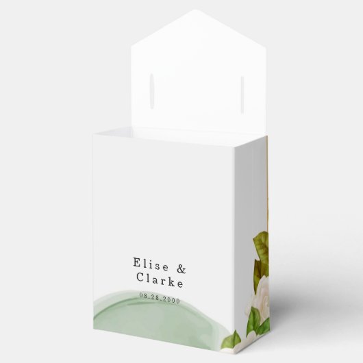 Elegante grüne Rose Hochzeit Geschenkschachtel (Geöffnet)