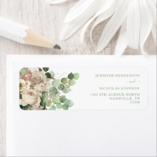Elegante grüne Rose Hochzeit Rücksendeadresse