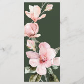 Elegante Grüne Rose Menükarte (Rückseite)