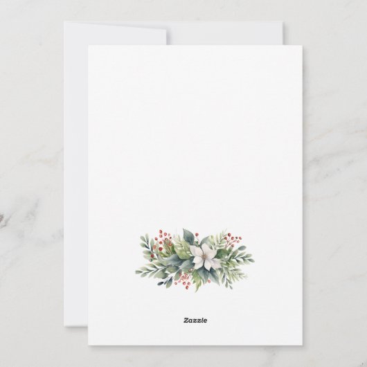 Elegante Grüne Rote Foto Weihnachten (Rückseite)