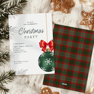 Elegante grüne rote Weihnachtsfeier  Feiertagskarte