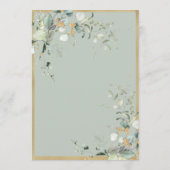 Elegante grüne rustikale Blätter Grüne Goldhochzei Einladung (Rückseite)