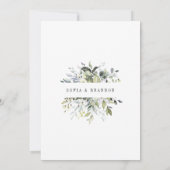 Elegante Grüne Rustikale Botanische Hochzeit Einladung (Rückseite)