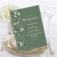 Elegante grüne Rustikale Eukalyptus-Goldhochzeit