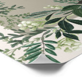 Elegante Grüne Rustikale Hochzeitsfeier Unterschre Poster (Ecke)