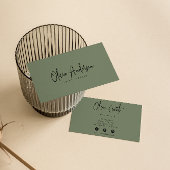 Elegante grüne rustikale Minimalistische Boho Chic Visitenkarte