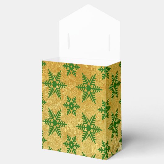 Elegante grüne Schneeflocke an Abstrakten Weihnach Geschenkschachtel (Geöffnet)