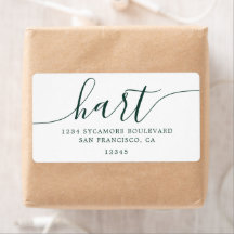 Elegante grüne Schriftfamilien-Adresse