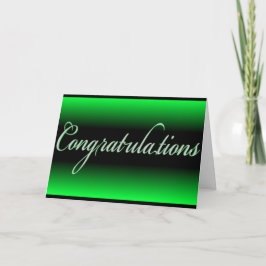 Elegante grüne schwarze Fade Herzlichen Glückwunsc Karte