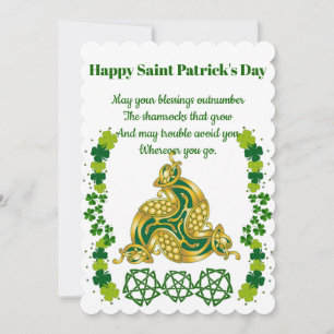 Elegante grüne Shamrocks zum St. Patrick's Day kel Feiertagskarte