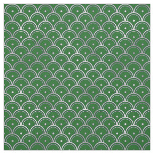 Elegante grüne Silber-Skala Art Deco Stoff