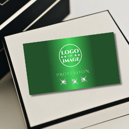 Elegante grüne Silber-Sparkling-Diamanten mit Logo Visitenkarte