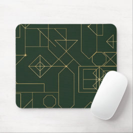 Elegante grüne Smaragd- und Gold- Geometrie Art De Mousepad