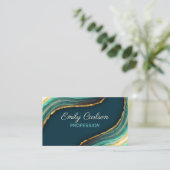 Elegante grüne smaragdgrüne Imitate Gold Glitzer Visitenkarte (Stehend Vorderseite)