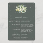 Elegante grüne Snowberry+Eucalyptus Bouquet Weddin Programm (Rückseite)