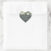 Elegante grüne Snowberry+Eucalyptus Wreath Wedding Herz-Aufkleber (Tasche)