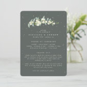 Elegante grüne Snowberry+Eukalyptus Stem Wedding Programm (Stehend Vorderseite)