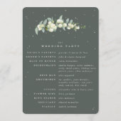Elegante grüne Snowberry+Eukalyptus Stem Wedding Programm (Rückseite)