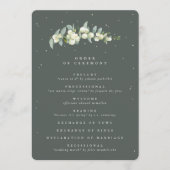 Elegante grüne Snowberry+Eukalyptus Stem Wedding Programm (Vorderseite)