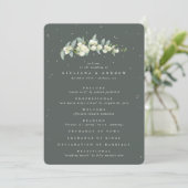 Elegante grüne Snowberry+Eukalyptus Winter Wedding Programm (Stehend Vorderseite)