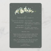 Elegante grüne Snowberry+Eukalyptus Winter Wedding Programm (Rückseite)