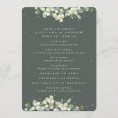 Elegante grüne Snowberry+Eukalyptus Winter Wedding Programm (Vorderseite)