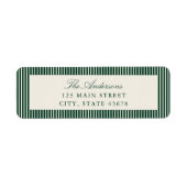 Elegante grüne Streifen Rücksendeadresse (Vorne)