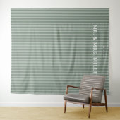 Elegante grüne Streifen Wandteppich (Beispiel (Horizontal))