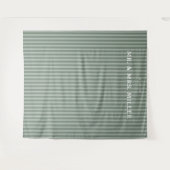 Elegante grüne Streifen Wandteppich (Vorderseite (Horizontal))
