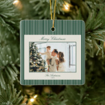 Elegante grüne Streifen Weihnachtsfoto