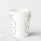 Elegante grüne Taufe mit Schleife Pappbecher (Rechts)
