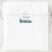 Elegante Grüne Taufe Quadratischer Aufkleber (Tasche)