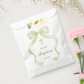 Elegante grüne Taufe Schleife Geschenktütchen (Versiegelt)