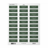 Elegante Grüne Textur Personalisierte Adressetiket (Vorne)