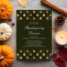 Elegante grüne Thanksgiving-Dinnerparty