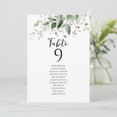 Elegante, grüne Tischnummer (Stehend Vorderseite)