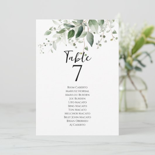 Elegante, grüne Tischnummer (Stehend Vorderseite)