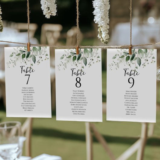 Elegante, grüne Tischnummer