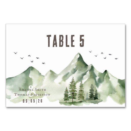 Elegante, grüne Tischnummer (Vorderseite)